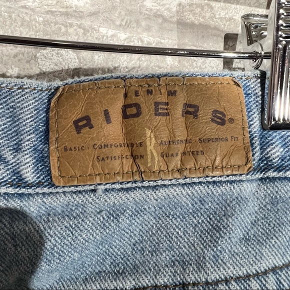 Vintage Riders Women's 12 High Waist Mom Jeans DIY Cropped Raw Hem Light Wash - Picture 10 of 10